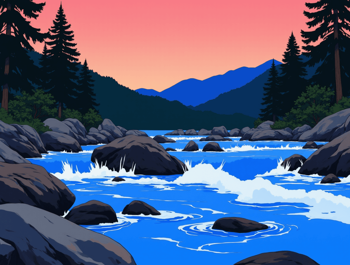 River Flow - ambient relaxation illustration