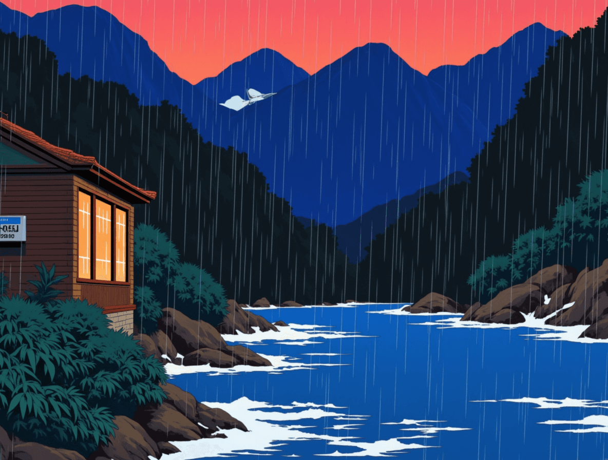 Under the rain - Relaxation story illustration