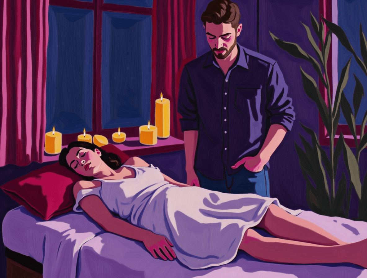 The Therapist's Serene Touch - Audio story illustration