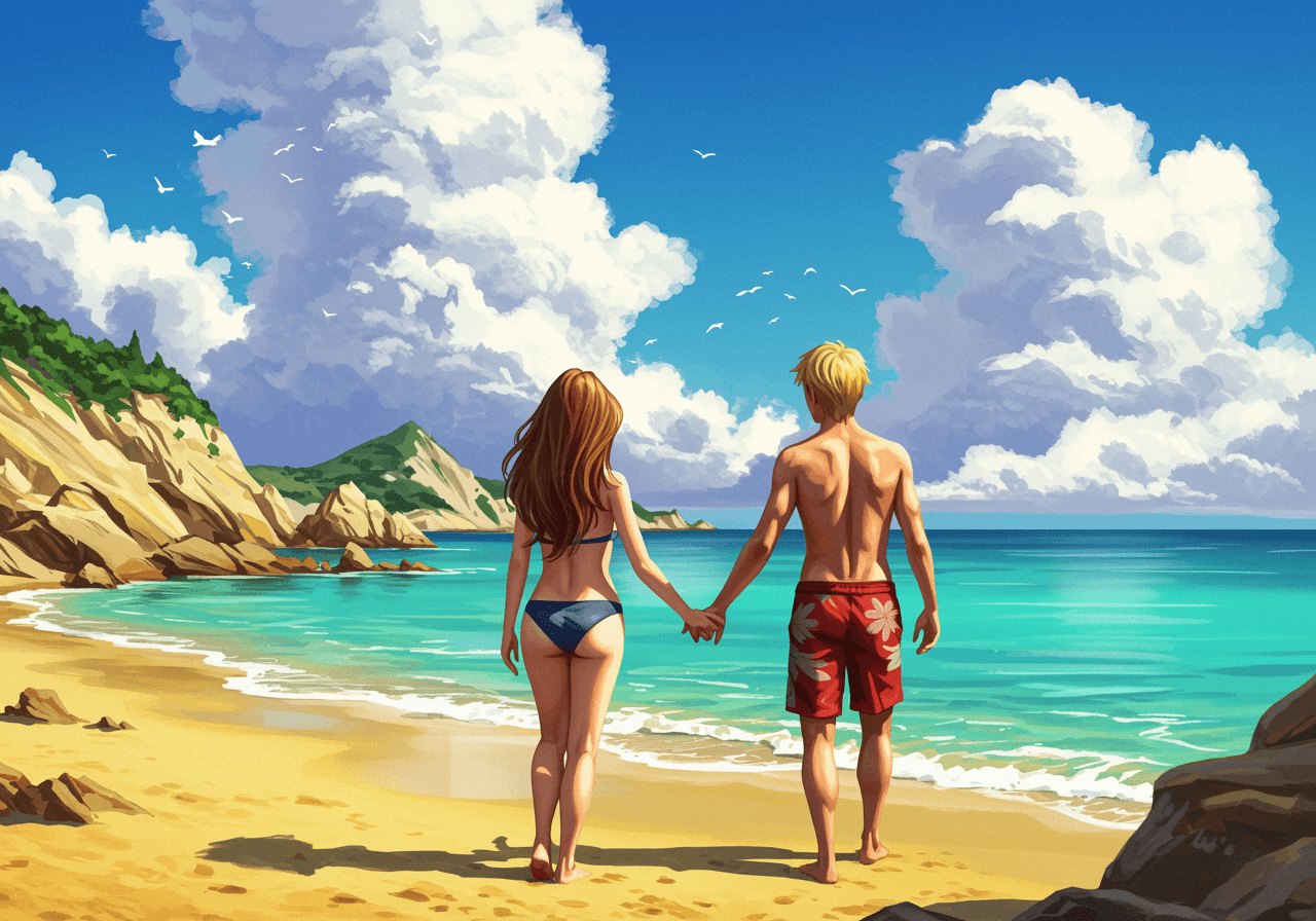 Destiny's Beach Rendezvous - Audio story illustration